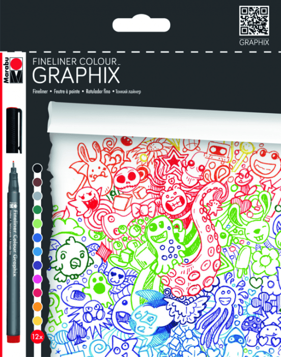 Marabu Fineliner Colour Graphix sada 12 popisovačů linery