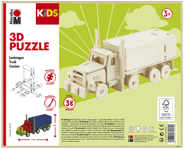 Marabu MARA 3D puzzle dřevěné truck k sestavení