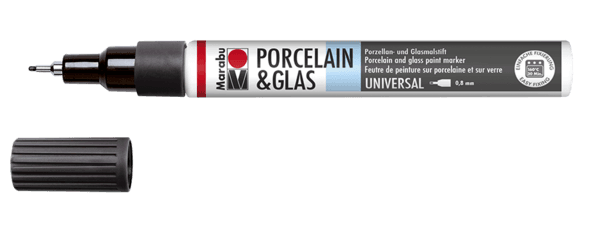 Detail hrotu Marabu Porcelain Painter bílá 0,8 mm