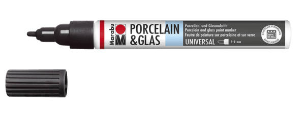 Detail hrotu Marabu Porcelain Painter bílá barva