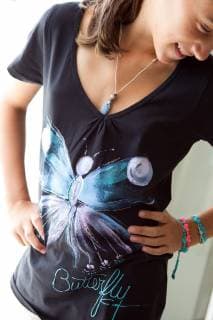 Nanášení Pébéo Setacolor Shimmer ametyst na látku