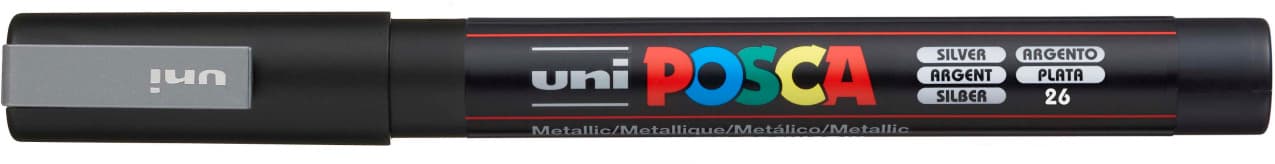Detail hrotu Uni Posca 3M stříbrná 1,3 mm
