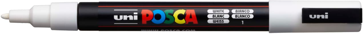 Uni Posca 3M bílý akrylový popisovač 0,9-1,3 mm