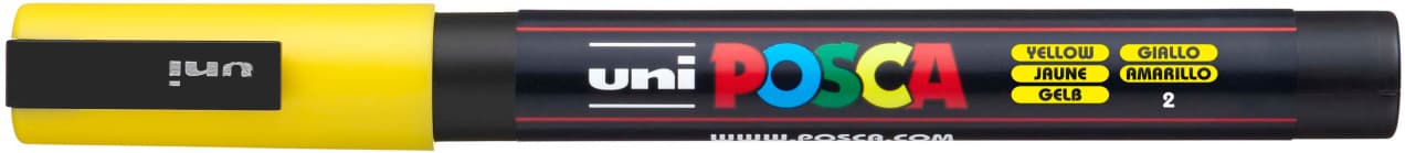 Detail hrotu Uni Posca 3M žlutá 1,3 mm
