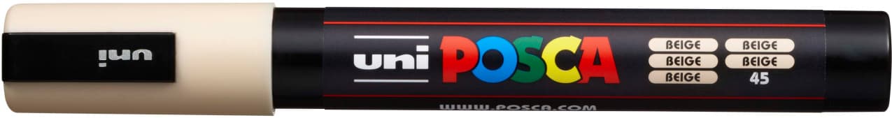 Detail hrotu Uni Posca 5M krémová barva