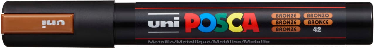 Detail hrotu Uni Posca 5M bronzový 1,8mm