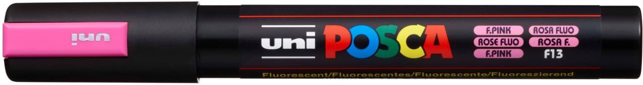 Detail hrotu Uni Posca 5M fluo růžová barva