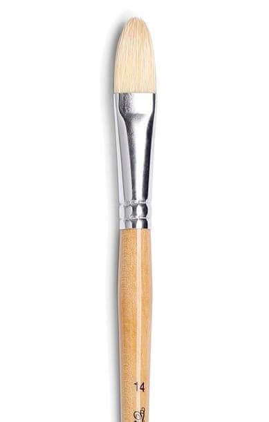 Štětec jazýček 388-6 dlouhý White Bristle Tintoretto přírodní štětina