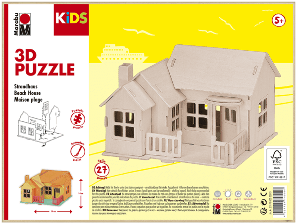 Marabu MARA 3D puzzle dřevěné beach house skládačka