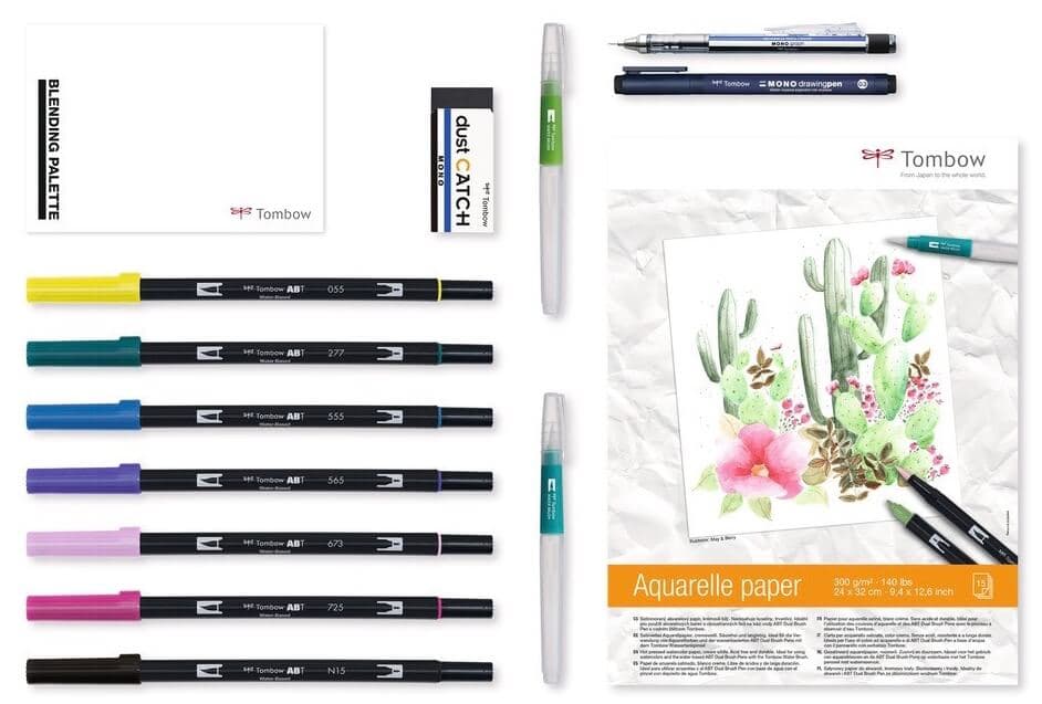 Tombow Akvarel Home Set akvarelové fixy a papír sada