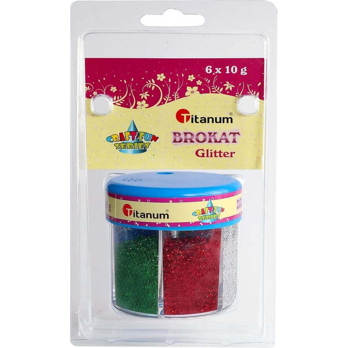 Sypké glitry 6 x 10g syté barvy v dóze