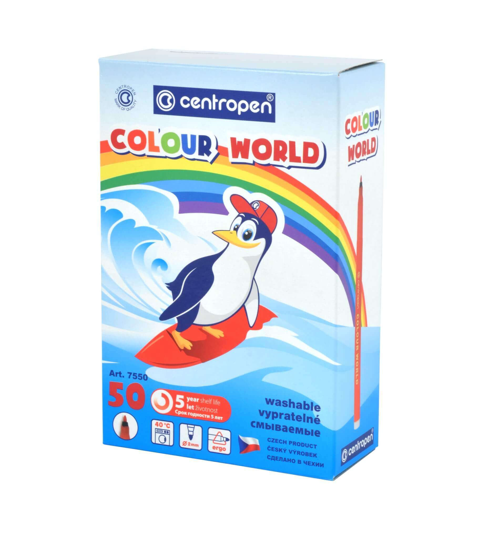 Centropen školní fix na papír 7550 červený 1,8 mm 2