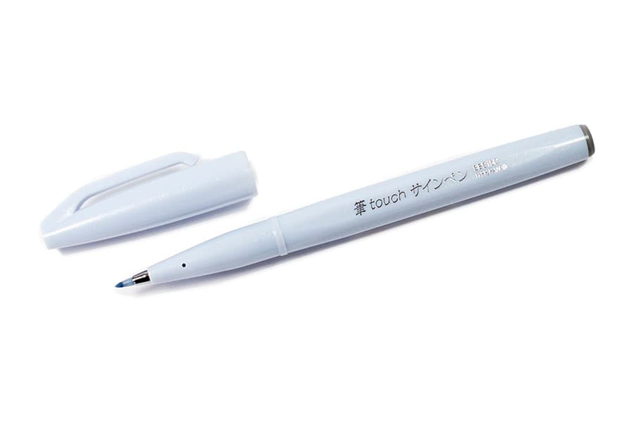 Štětcový fix Pentel Brush Pen Sign SES15 - šedý světle 2