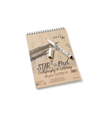 SM.LT StarPad Calligraphy A5 tečky, 90 g/m², 30l | blok na kaligrafii lettering tečkovaný extra hladký papír horní spirála tvrdý hřbet acid free pH neutrální FSC 4