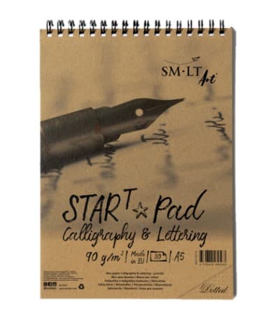 SM.LT StarPad Calligraphy A5 tečky, 90 g/m², 30l | blok na kaligrafii lettering tečkovaný extra hladký papír horní spirála tvrdý hřbet acid free pH neutrální FSC