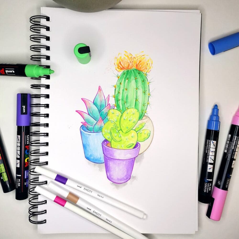 Psaní červeným třpytivým popisovačem Uni Posca 3ML