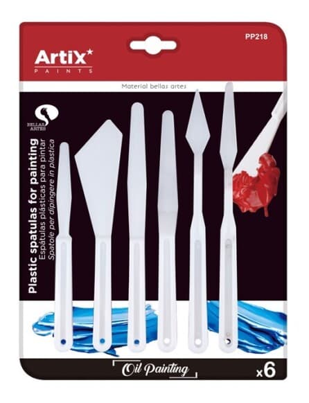 Malířské plastové špachtle Artix sada 6 kusů