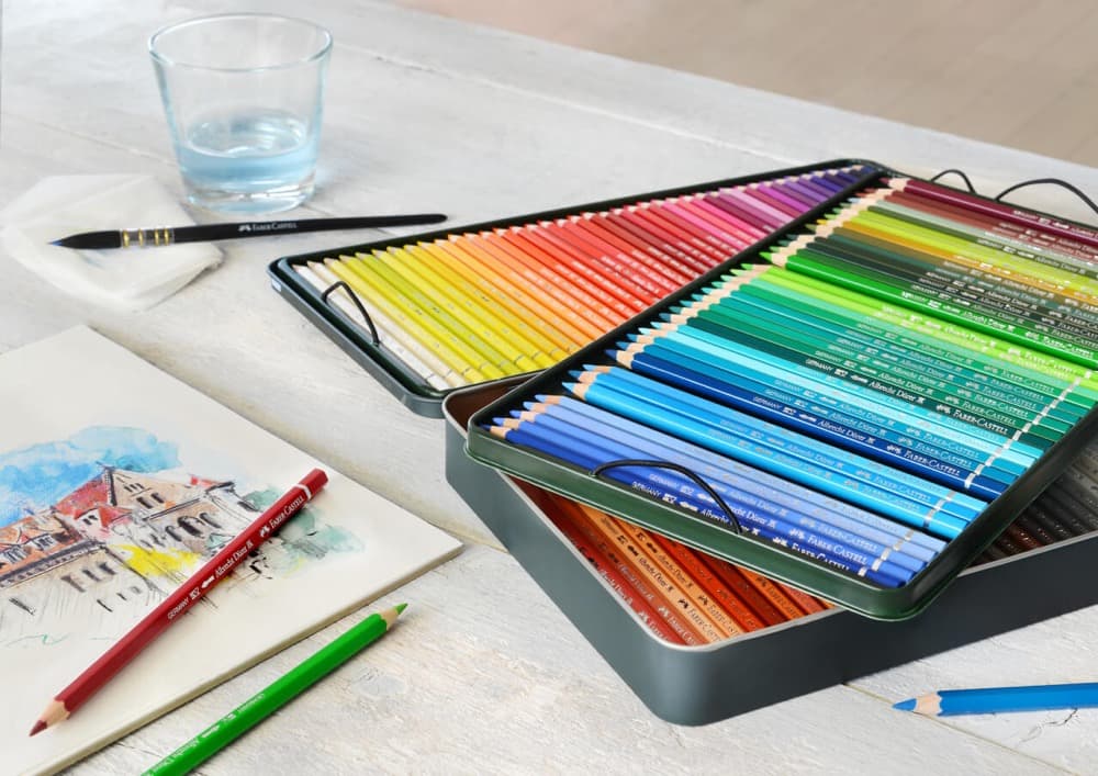Barevná paleta akvarelových pastelk Faber-Castell 120 odstínů