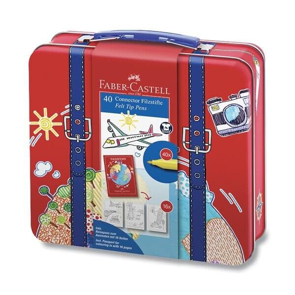 Dětské fixy Faber-Castell Connector Kufřík 40 barev