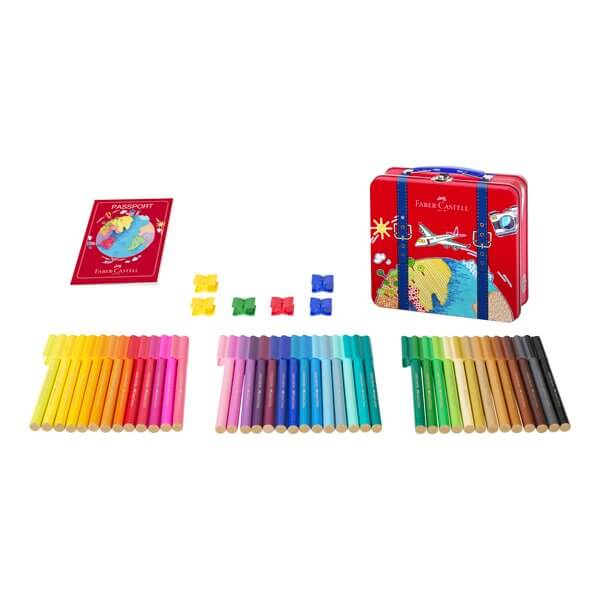 Detail sady 40 barevných fixů Faber-Castell Connector