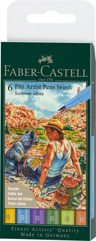 Faber-Castell Umělecký popisovač Pitt Artist Pens Brush. sada 6 ks barev Summer vibes