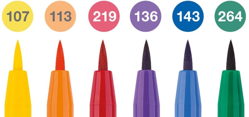 Faber-Castell Umělecký popisovač Pitt Artist Pens Brush, sada 6 barev - Colour Wheel 2