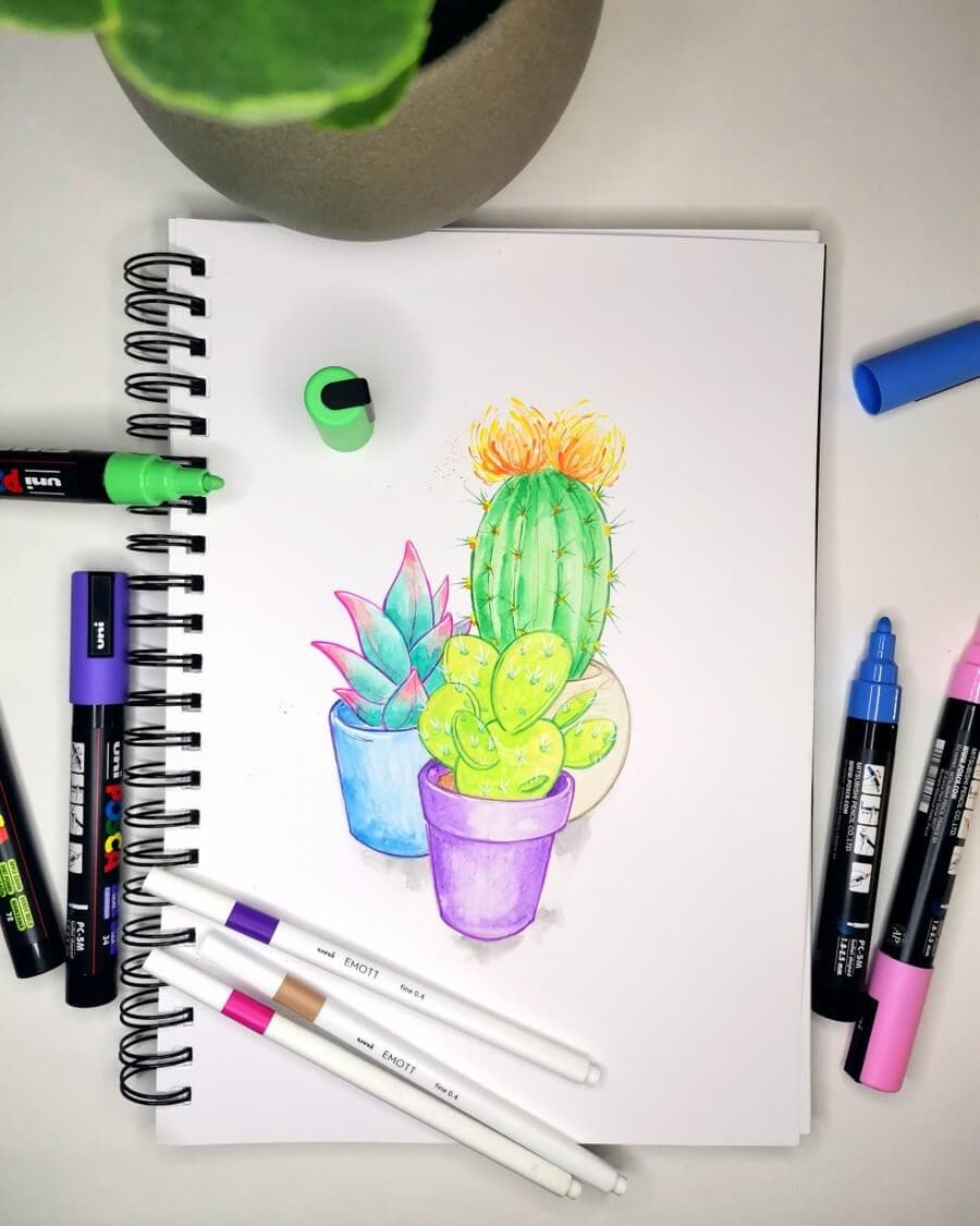 Mitsubishi Pencil Uni EMOTT liner - tenký fix 0,4 mm - žlutý 3