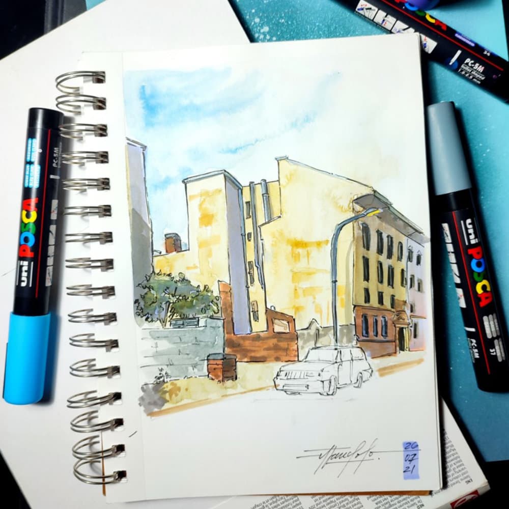 Uni Posca PC-17K jednotlivý zlatý akrylový marker