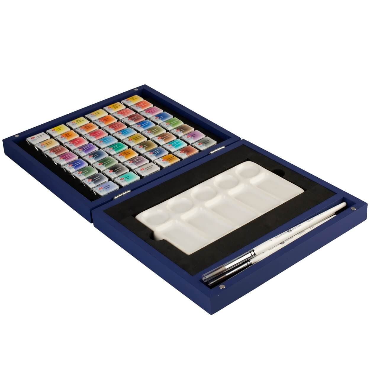 White Nights 48 akvarelů malování detail štětce kazeta