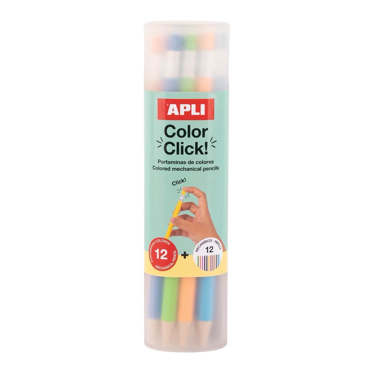 Sada stiskacích pastelů APLI s náhradními tuhami zblízka