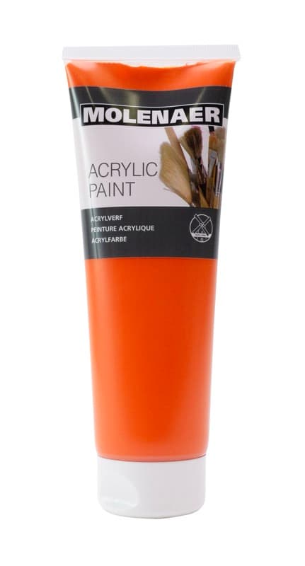 Akrylová barva Molenaer oranžová 250 ml čelní pohled