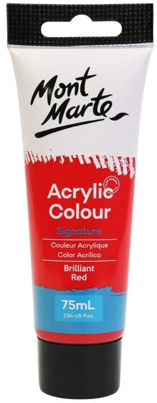 Mont Marte akrylová barva brilantní červená 75ml tuba