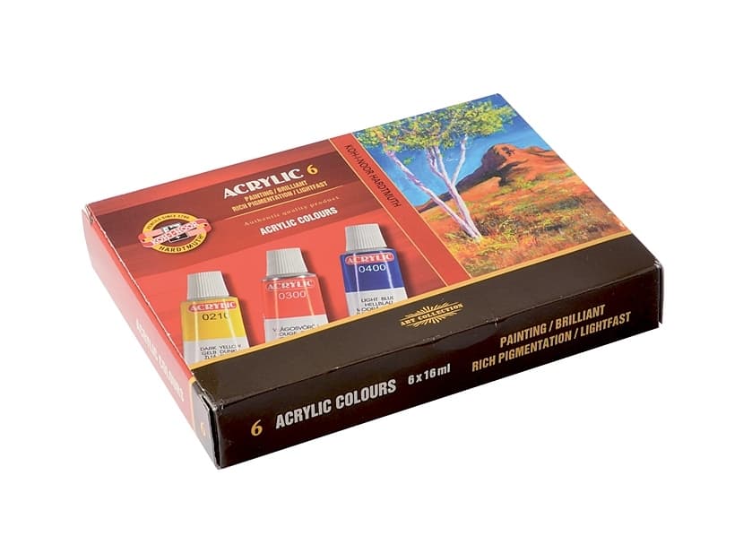 Koh-i-Noor akrylové barvy sada 6 barev 16 ml