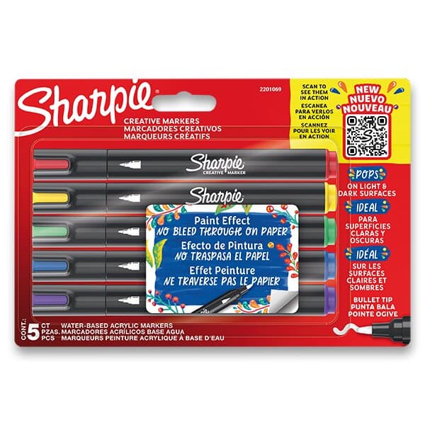 Sharpie akrylové popisovače sada 5 základních barev