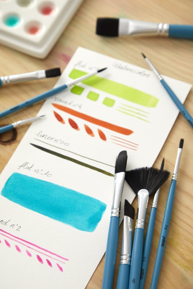 Pébéo sada štětců na akvarel pohled zboku