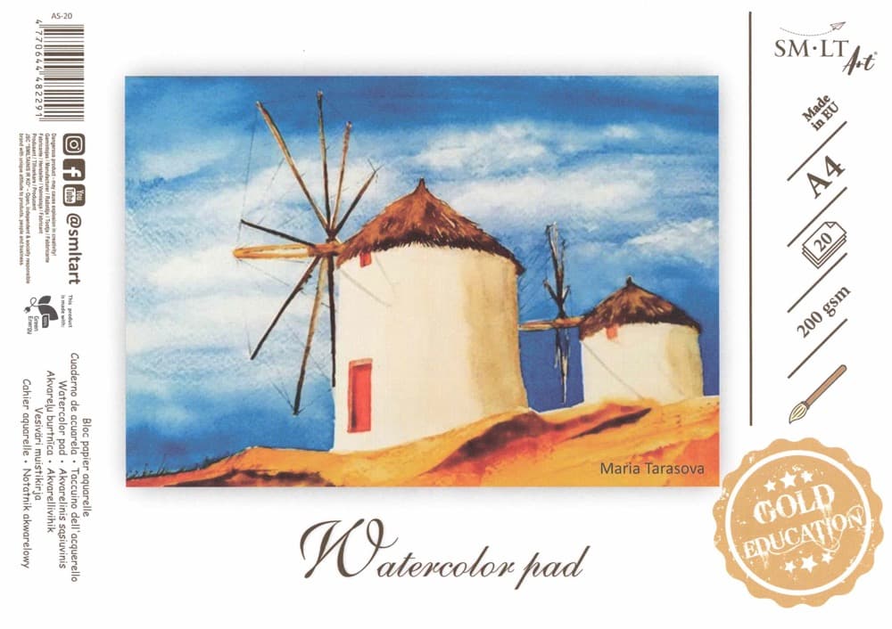 SM.LT Art akvarelový blok A4 200g 20 listů