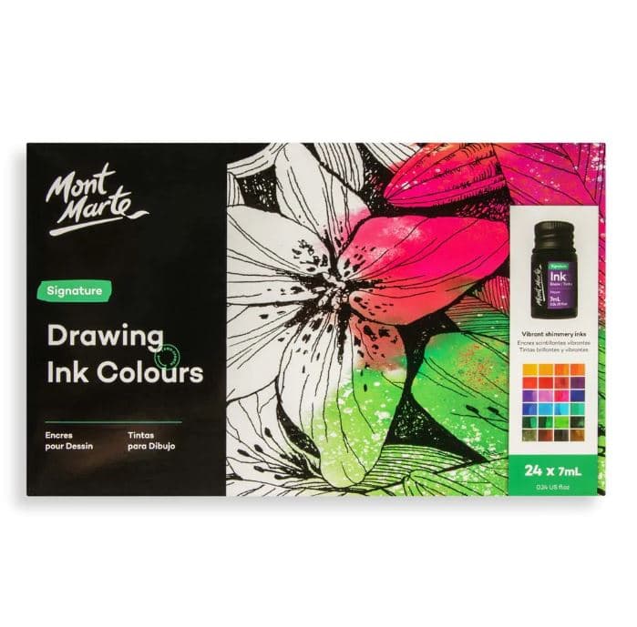 Mont Marte sada 24 akvarelových inkoustů barevná kolekce