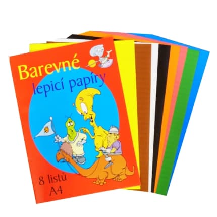 Stepa barevné lepící papíry A4 složka 8 listů