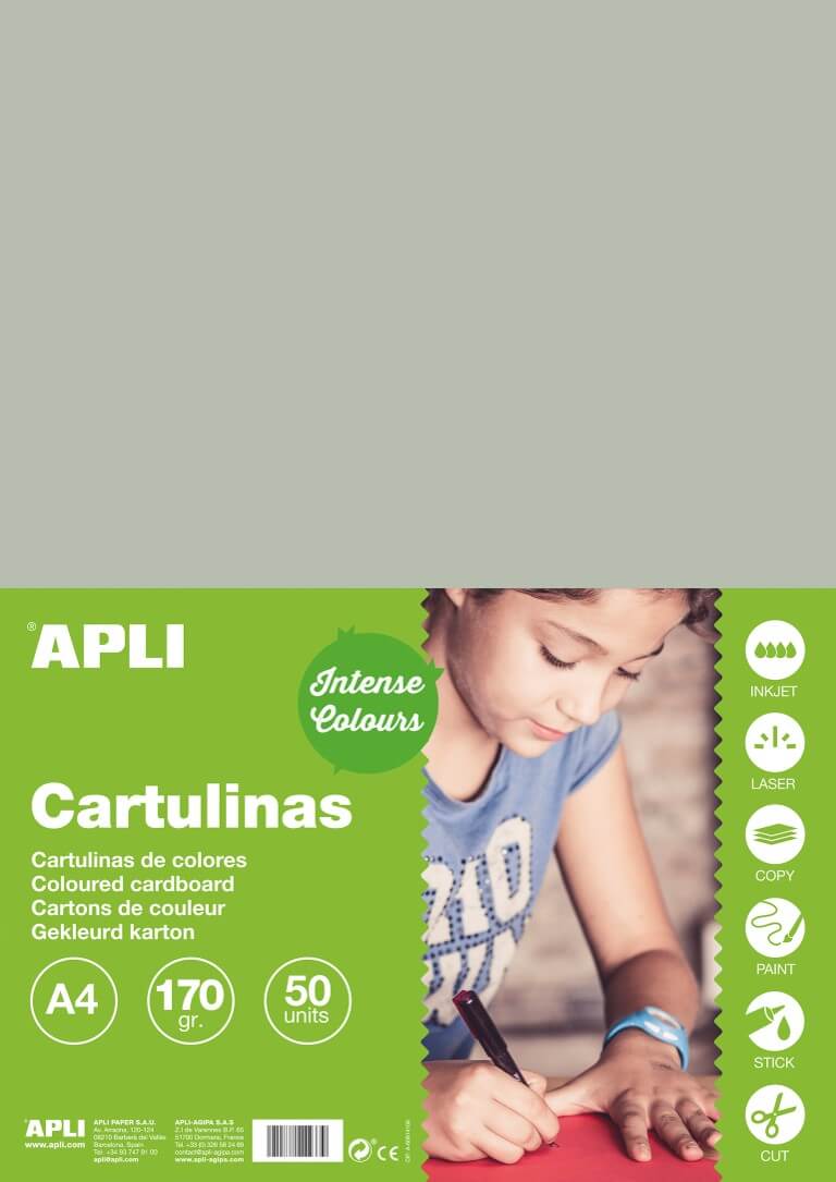 Apli barevný papír A4 170g šedý arch