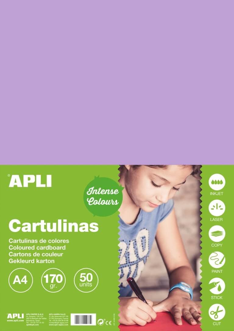 Barevný papír Apli A4 170g světle fialový arch