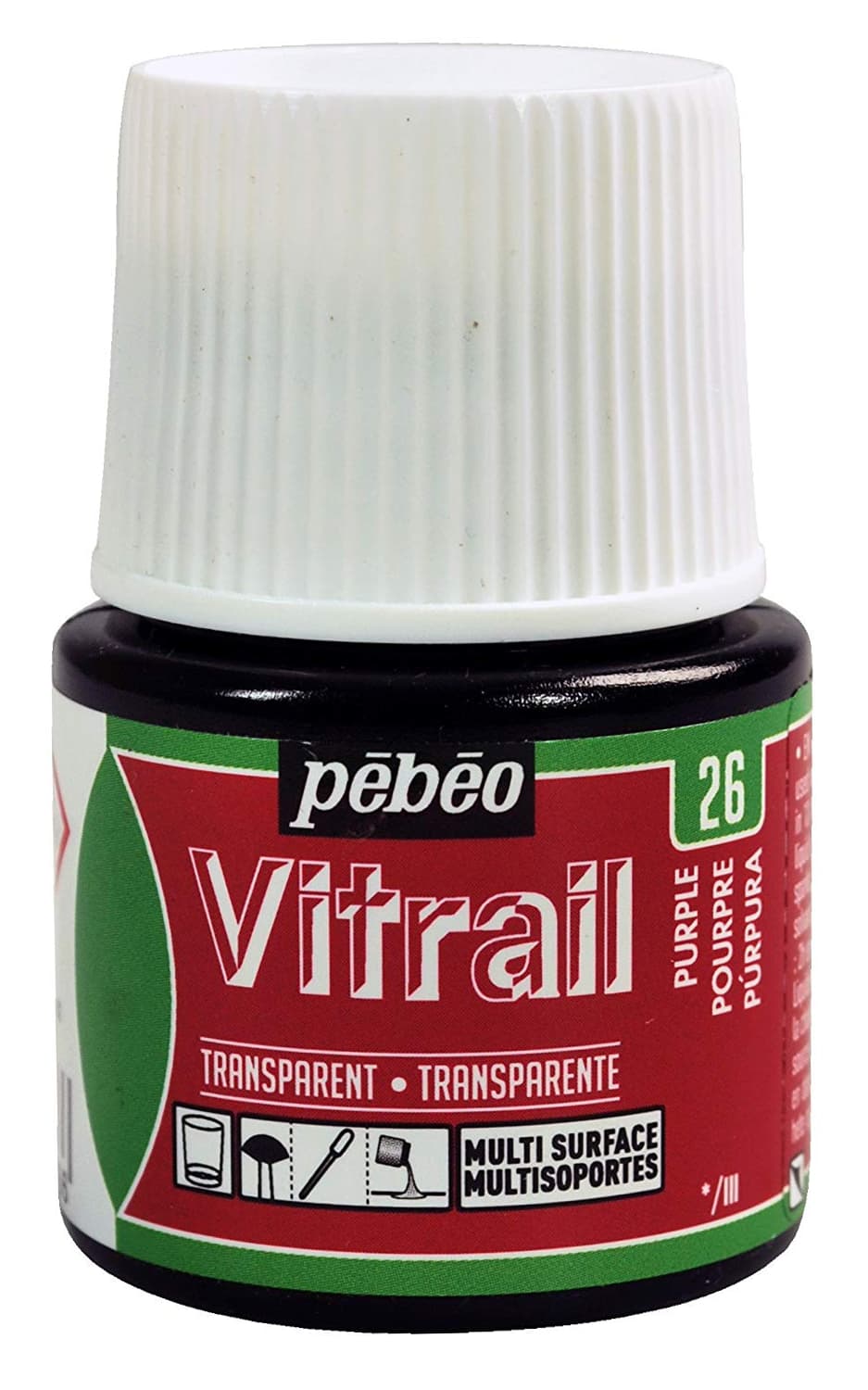 Pébéo Vitrail purpurová barva na sklo 45 ml