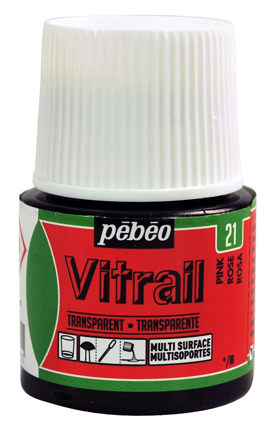 Barva na sklo Pébéo Vitrail růžová 45 ml