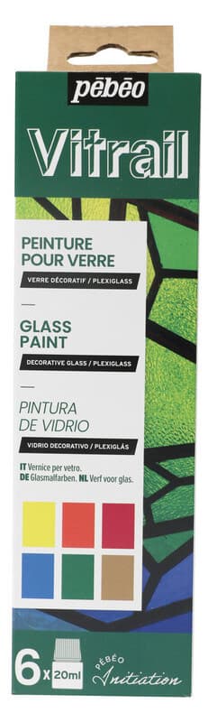 Pébéo Vitrail sada 6 barev na sklo 20ml