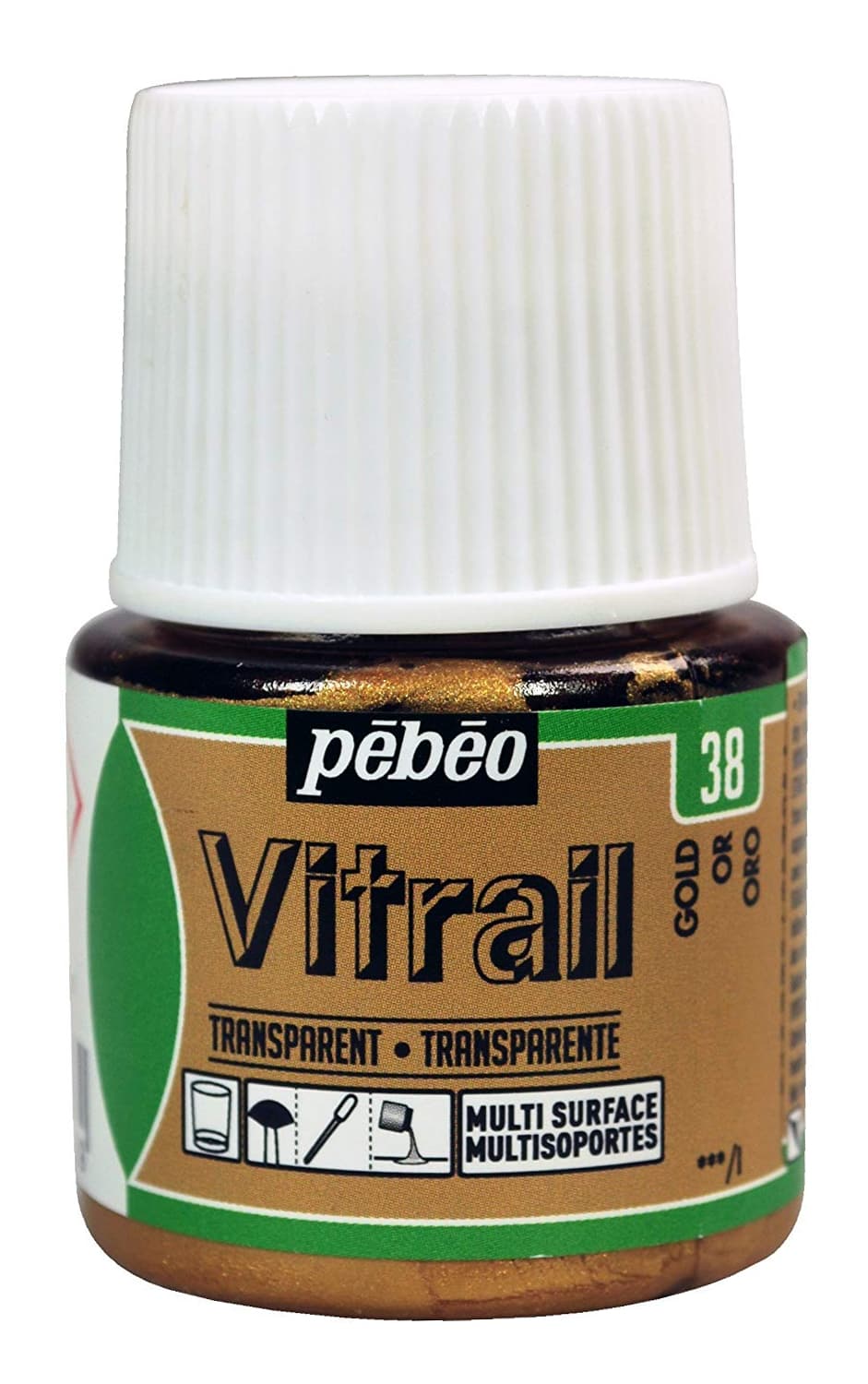 Barva na sklo Pébéo Vitrail zlatá 45 ml