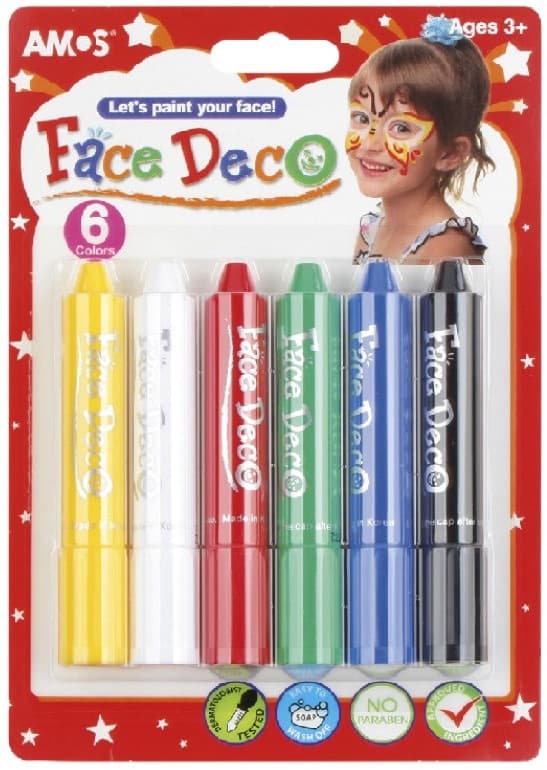 Amos sada 6 vysouvacích barev na obličej