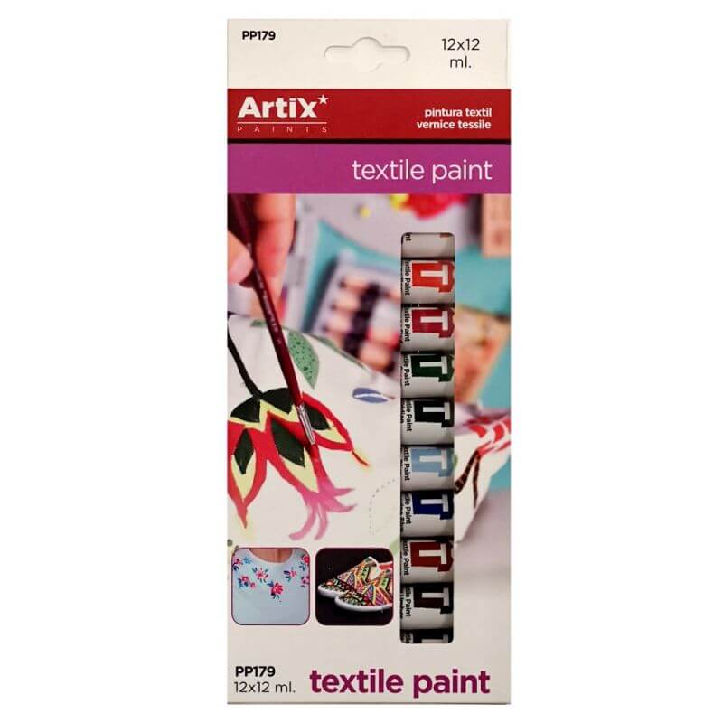 Artix sada barev na světlý textil 12x12 ml
