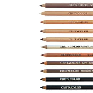 Detail hrotu Cretacolor bílé olejové křídové tužky