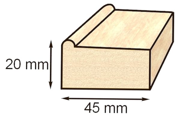 Kocierz Blind rám smrkový 195 cm čelní pohled