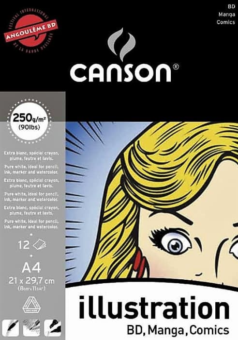 Canson Illustration blok A4 250g 12 listů lepená vazba