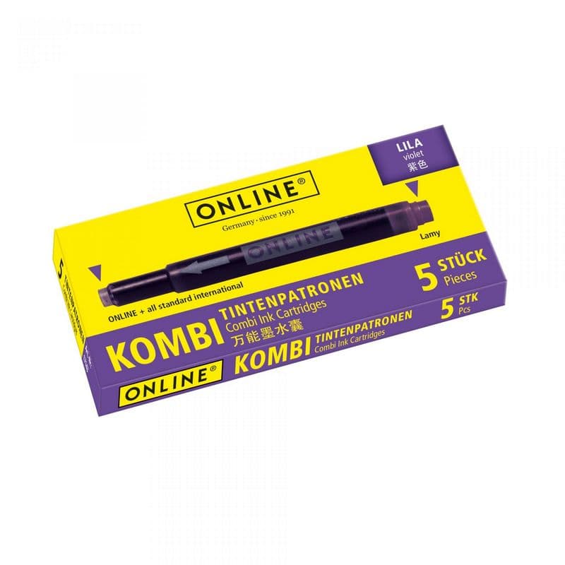 Bombičky Online fialové pro plnicí pera zepředu